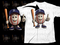 Load image into Gallery viewer, Cartoon Baseball Character with Bat Rockies T-Shirt
