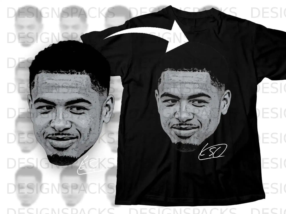 Graphic Face Print Design T-shirt with Signature