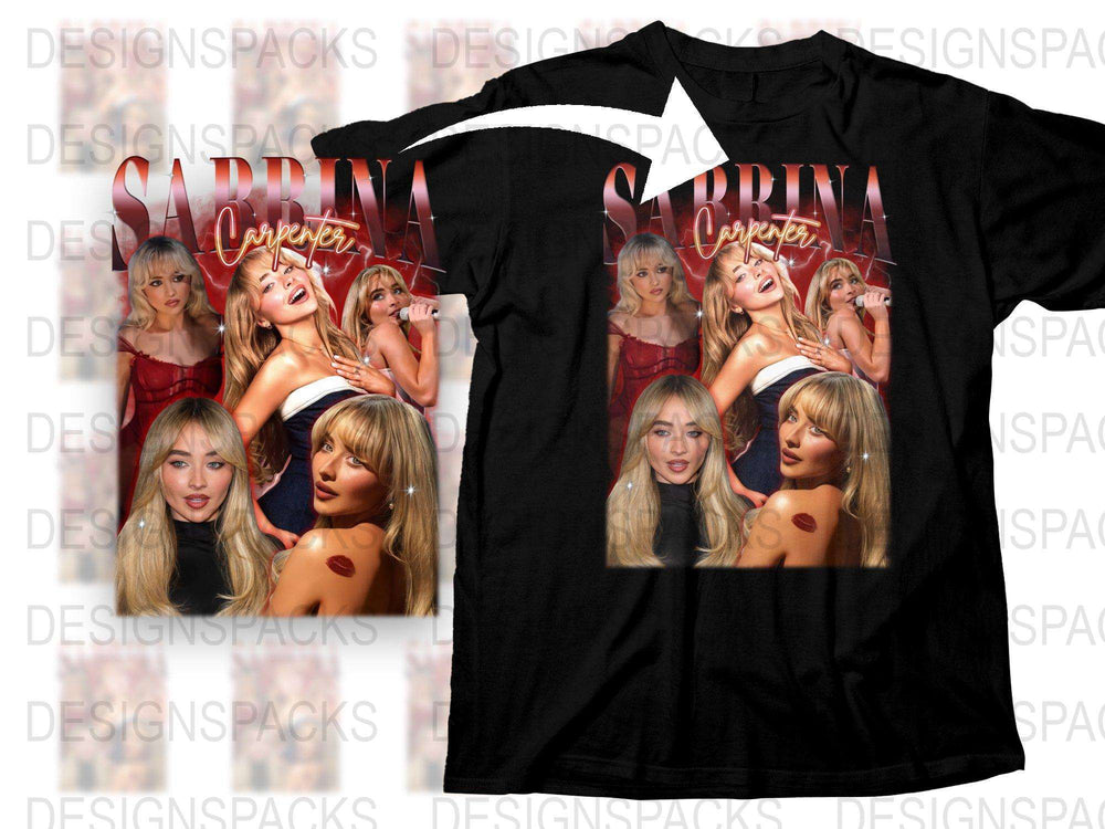Sabrina Carpenter Graphic Tee, Pop Music Star T-Shirt, Fan Merchandise, Casual Black Shirt