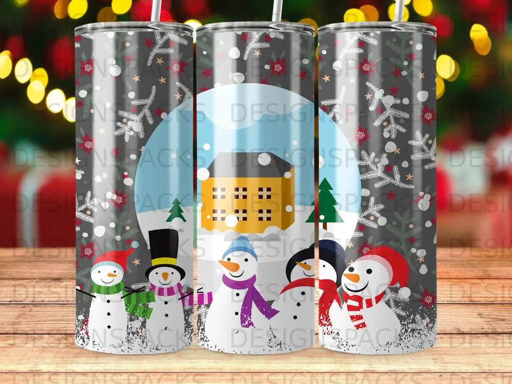 Festive Snowmen Winter Scene Christmas Holiday Tumbler product type