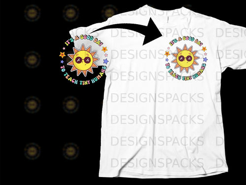 Cartoon sun with sunglasses and text 