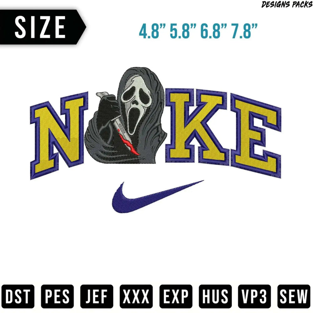 "Noke" logo with a Ghostface mask and knife, available in multiple sizes.