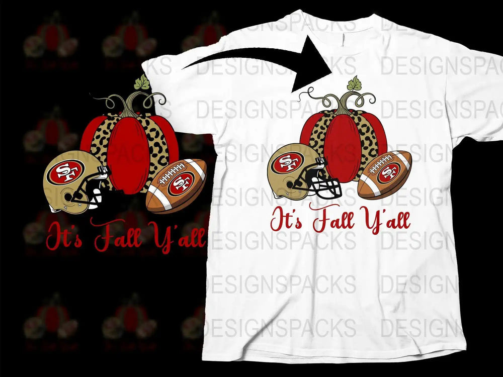 Fall Football T-Shirt, San Francisco Fan Apparel, It's Fall Y'all Graphic Tee, Sports Themed Casual Wear