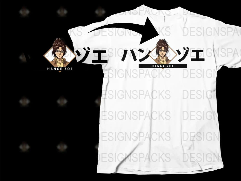 Anime Inspired Hange Zoe T-Shirt, Unisex Manga Character Graphic Tee, White Cotton Shirt with Bold Typography Design