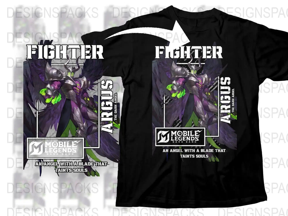 Mobile Legends Fighter T-Shirt, Argus Graphic Tee, Angel Warrior Design, Gamer Apparel, Unisex Clothing