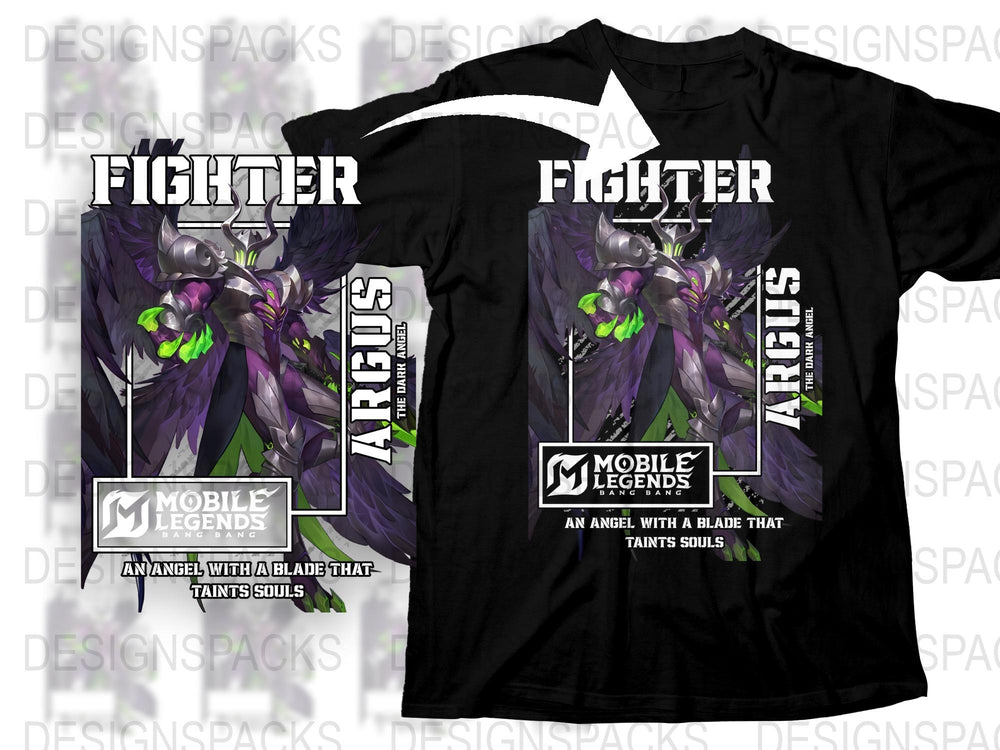 Mobile Legends Fighter T-Shirt, Argus Graphic Tee, Angel Warrior Design, Gamer Apparel, Unisex Clothing