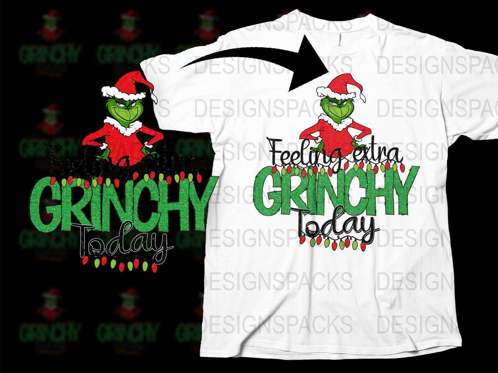 Grinchy Today T-Shirt, Funny Christmas Tee, Holiday Grinch Character Shirt, Unisex Adult and Kids Sizes, Festive Graphic Top