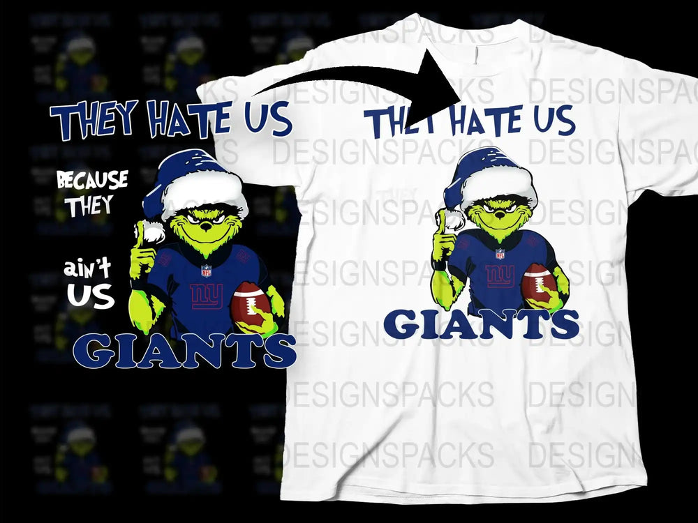 New York Giants Themed T-Shirt, Funny Cartoon Monster Design, Football Fan Apparel, Unique Sports Tee Gift Idea