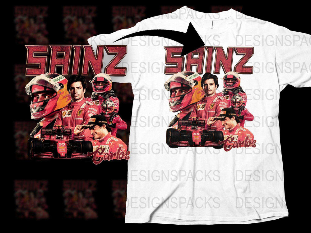 Vintage Carlos Sainz Racing T-Shirt, Retro Motorsport Graphic Tee, Collector's Motorsport Apparel