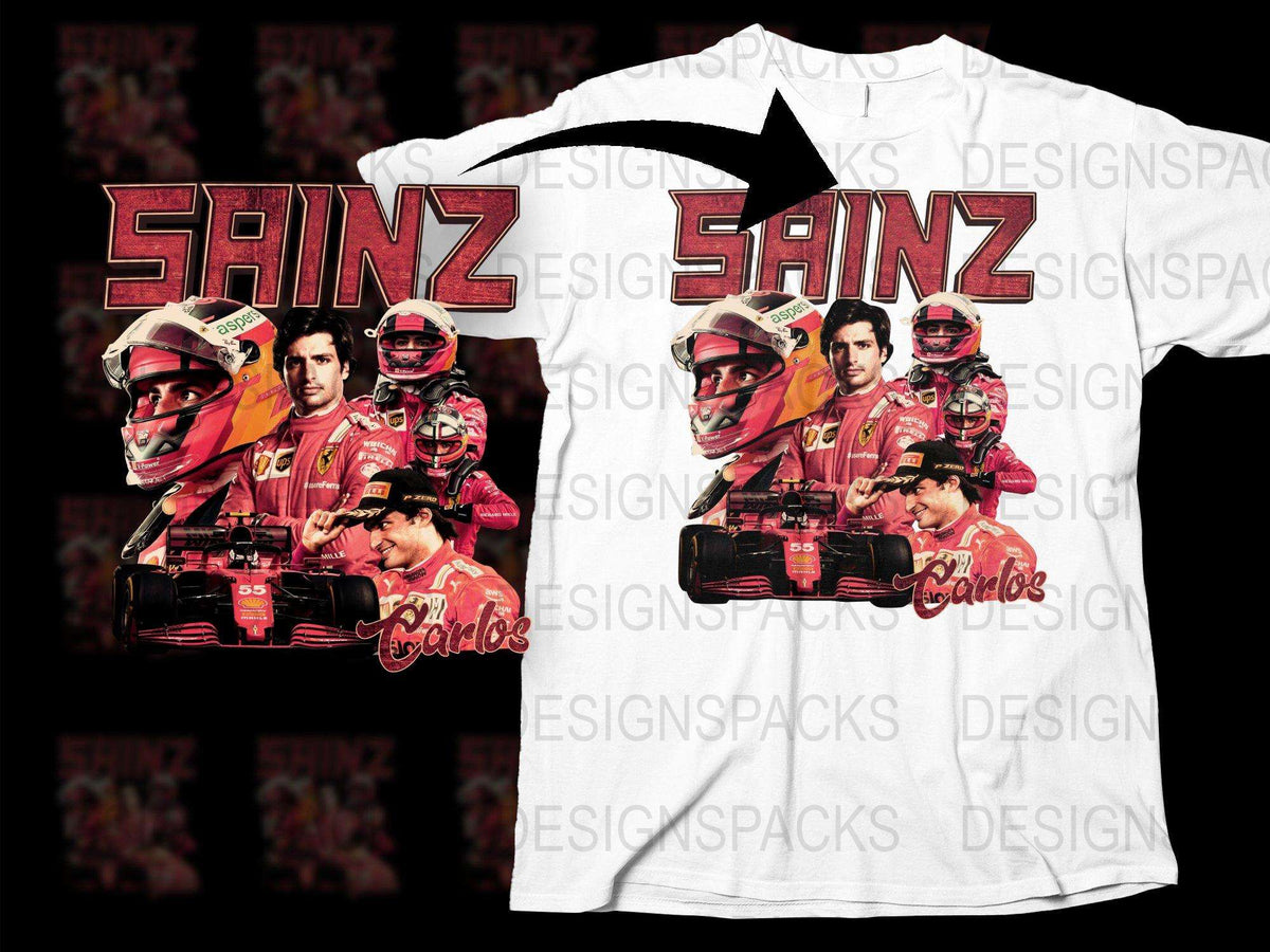 Vintage Carlos Sainz Racing T-Shirt, Retro Motorsport Graphic Tee, Collector's Motorsport Apparel