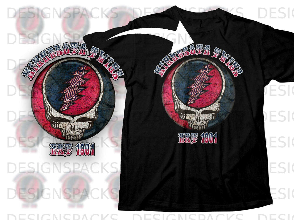 Minnesota Twins EST 1901 T-shirt with skull design