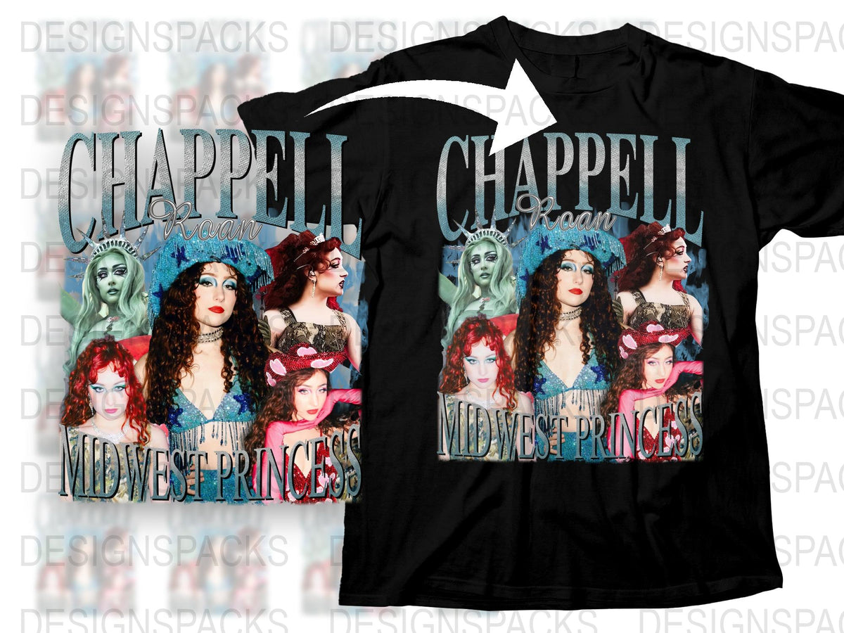 Chappelli Dream Midwest Princess Graphic T-Shirt, Colorful Fantasy Art Tee, Unique Women's Fashion Top, Artist Designed Shirt