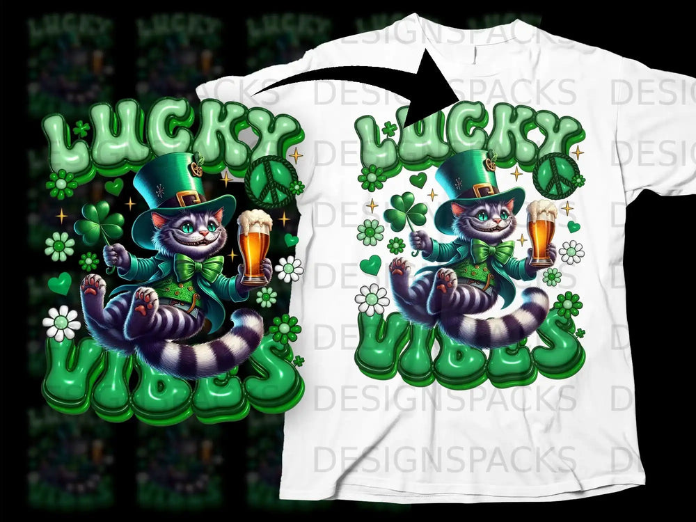 Lucky Vibes Green Irish Cat St Patrick Beer product type