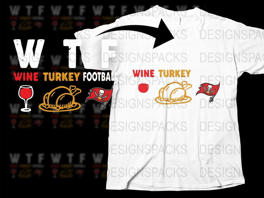 Wine Turkey Football Themed T-Shirt, Thanksgiving Holiday Shirt, Casual Unisex Graphic Tee, Fun Autumn Apparel