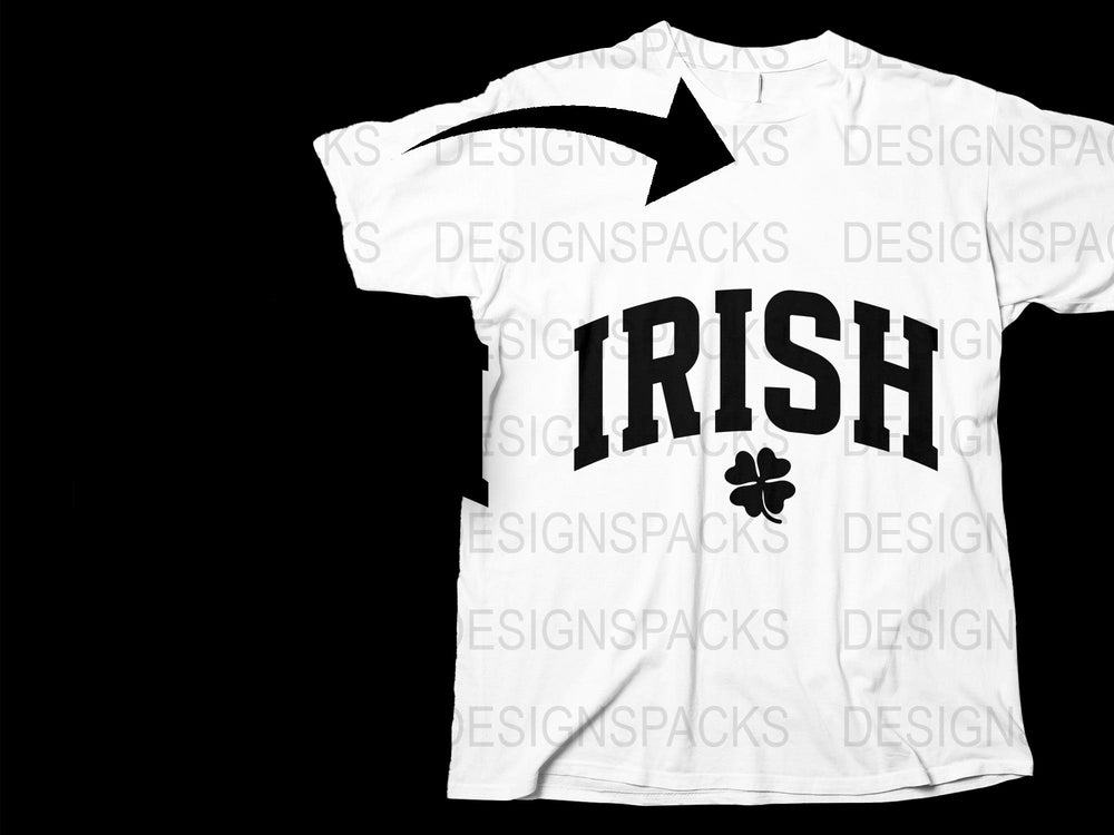 Irish Pride T-Shirt, White Graphic Tee with Clover, Unisex St. Patrick's Day Apparel