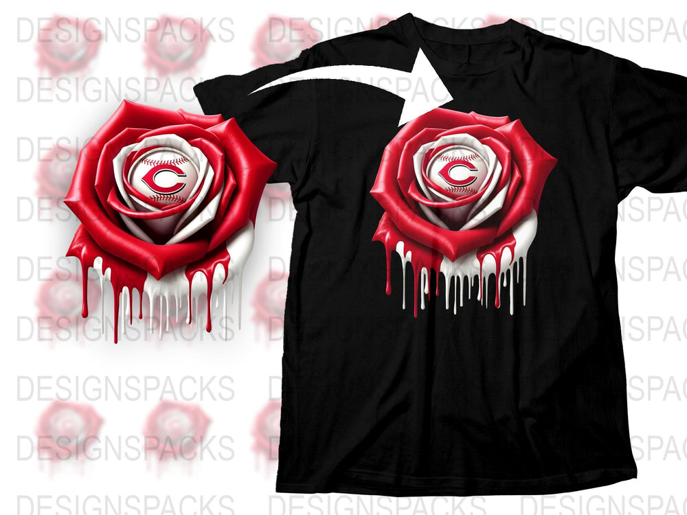 Unique Red Rose Dripping Graphic T-Shirt, Stylish Floral Design Tee, Unisex Fashion Top, Gift Idea