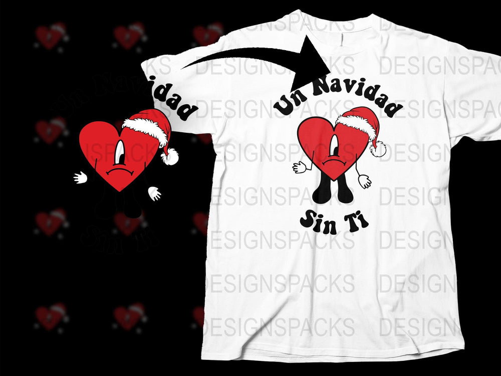 Un Navidad Sin Ti T-Shirt, Heartbreak Holiday Tee, Spanish Christmas Shirt, Festive Apparel Gift