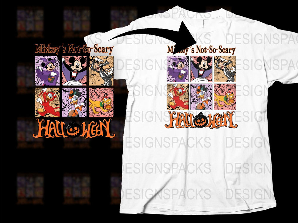 Mickey's Not-So-Scary Halloween T-Shirt, Disney Character Themed Holiday Tee, Unisex Kid and Adult Sizes