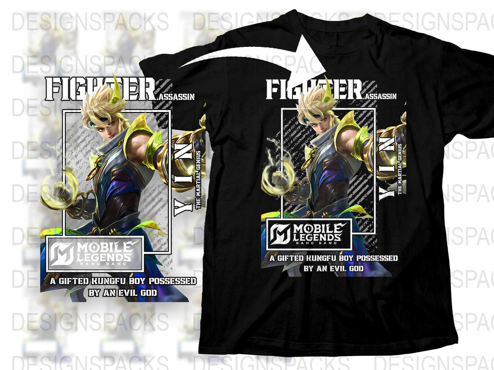 Mobile Legends Fighter Assassin T-Shirt, Gifted Kungfu Boy, Evil God Graphic Tee, Gaming Apparel