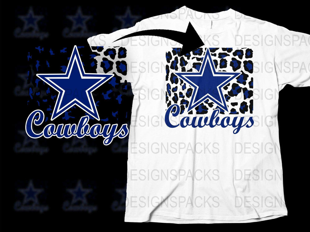 Dallas Star T-Shirt, Blue and White Cowboy Graphic Tee, Unisex Sports Fan Apparel