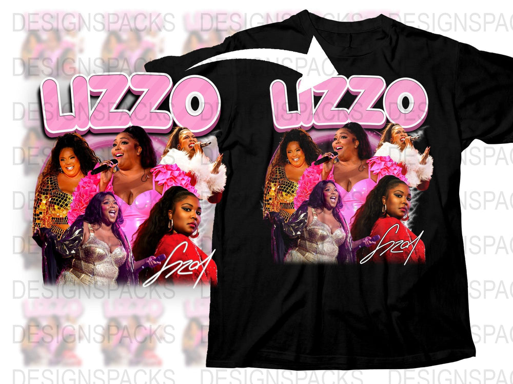 Lizzo Graphic T-Shirt, Pop Star Music Artist Tee, Bold Pink Black Fan Merchandise, Unique Celebrity Shirt Design, Gift Idea for Fans.