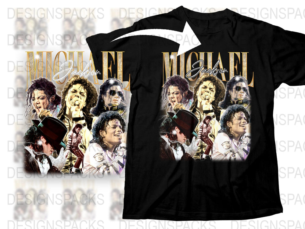 Michael Jackson Montage T-Shirt, Vintage Style Graphic Tee, Pop Icon Music Legend Apparel