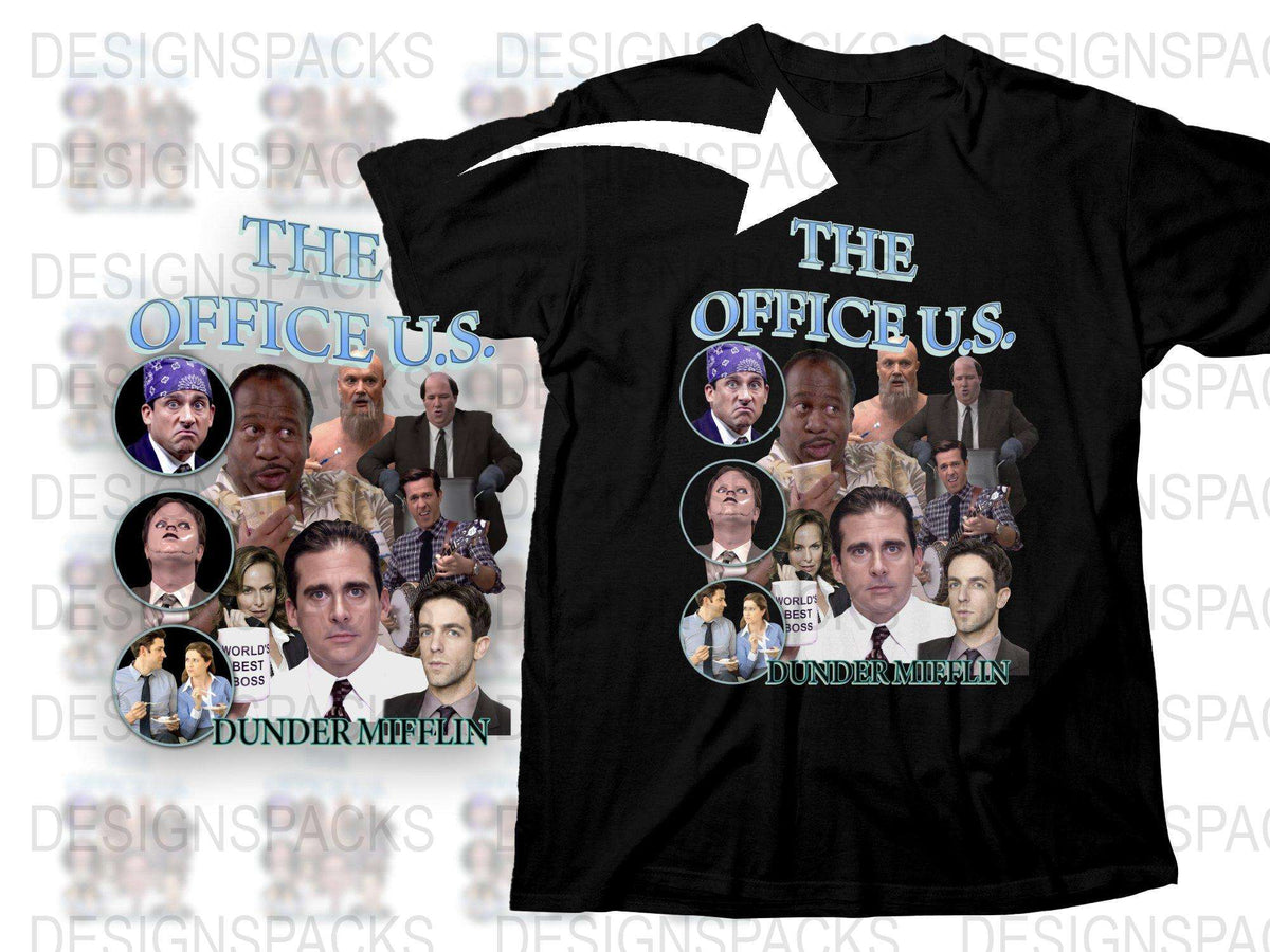 The Office U.S. TV Show Themed T-Shirt, Dunder Mifflin Graphic Tee, Fan Merchandise, Black Cotton Shirt