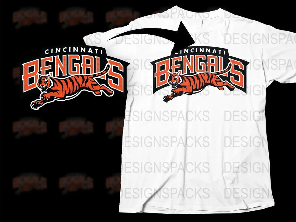 Cincinnati Bengals T-Shirt Vintage Logo Graphic Tee NFL Football Sports Fan Apparel White Shirt