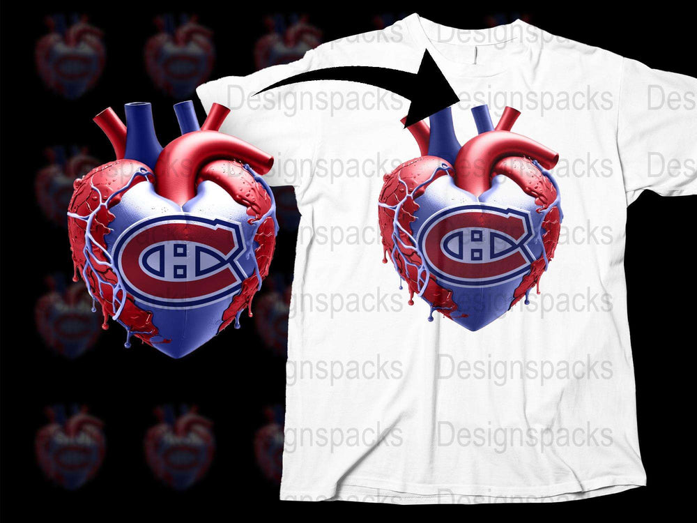 Unique Heart Design T-Shirt, Ice Hockey Team Inspired Graphic Tee, Sports Lover Gift, Men's Fashion, Stylish Casual Wear