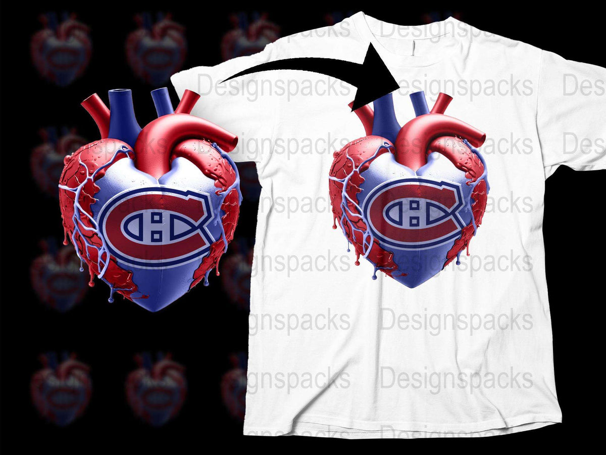 Unique Heart Design T-Shirt, Ice Hockey Team Inspired Graphic Tee, Sports Lover Gift, Men's Fashion, Stylish Casual Wear