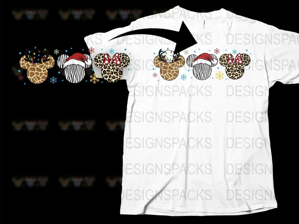 Leopard Print Christmas Cupcakes Graphic T-Shirt, Festive Holiday Tee, Unisex Casual Shirt for Xmas Party