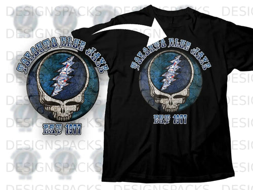 Toronto Blue Jays Est 1977 Skull Design T-Shirt