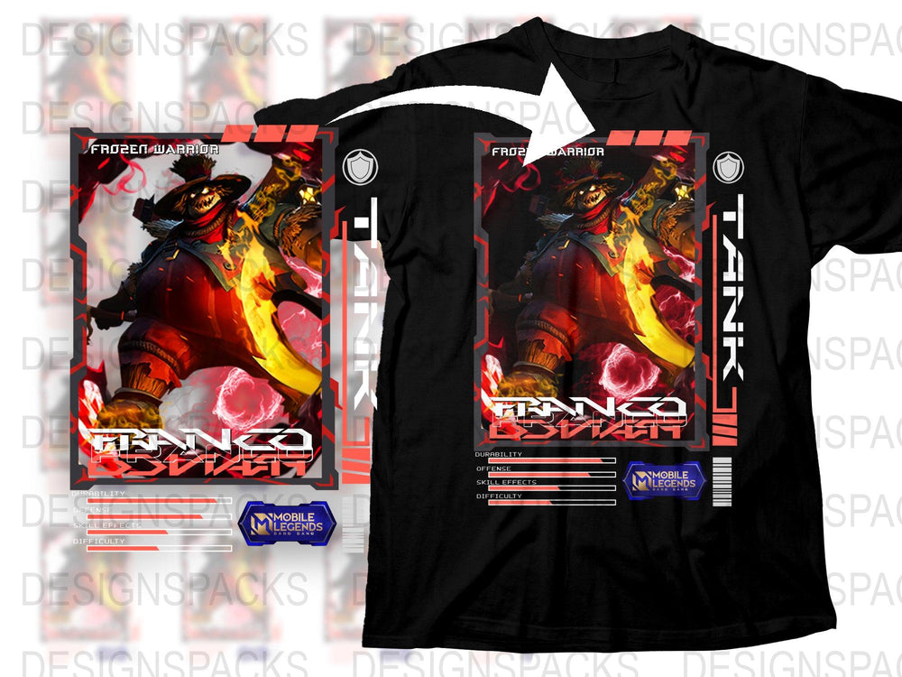 Tanko Swish T-Shirt, Frog Warrior Graphic Tee, Fiery Design, Gamer Apparel, Unique Digital Art Print, Stylish Unisex Top