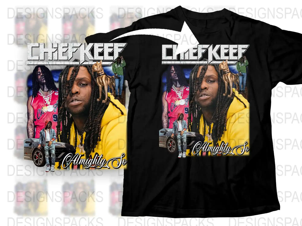 Chief Keef Almighty So Graphic T-Shirt, Hip Hop Tee, Urban Streetwear, Trendy Music Shirt, Fan Merchandise, Black Cotton T-shirt