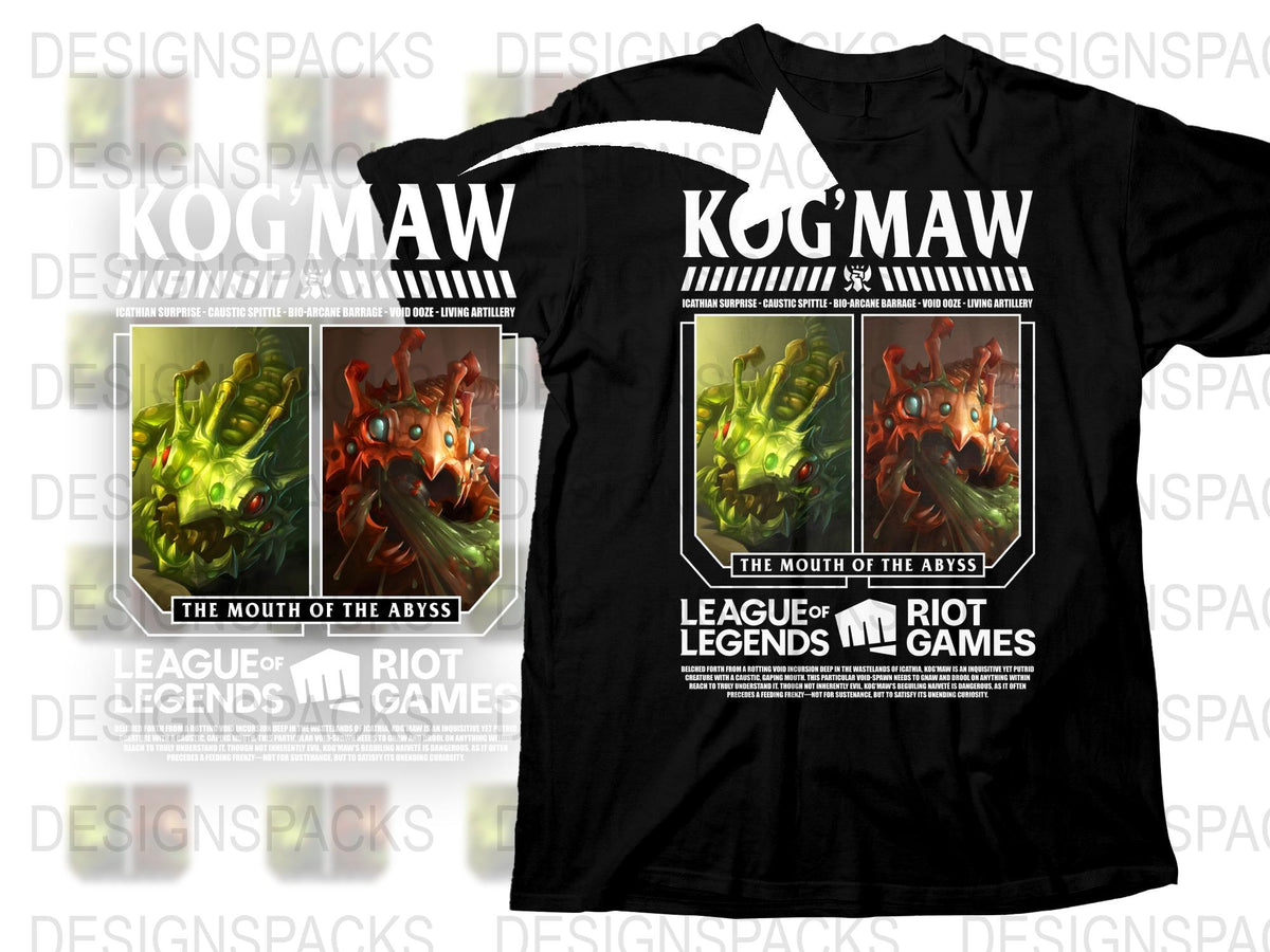 League of Legends Kog'Maw T-Shirt, The Mouth of The Abyss Graphic Tee, Gamer Clothing