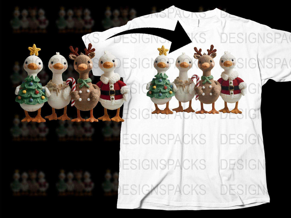 Festive Christmas T-Shirt, Cute Reindeer and Duck, Holiday Apparel, Unisex Graphic Tee, Winter Clothing Gift Ideas