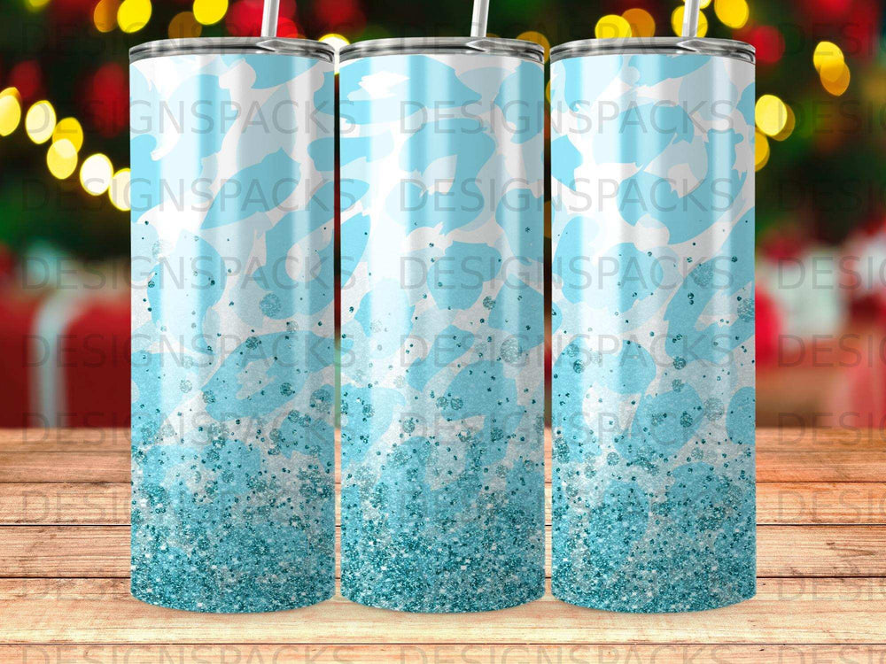 Blue Abstract Pattern Glitter Shimmer Tumbler Product Type
