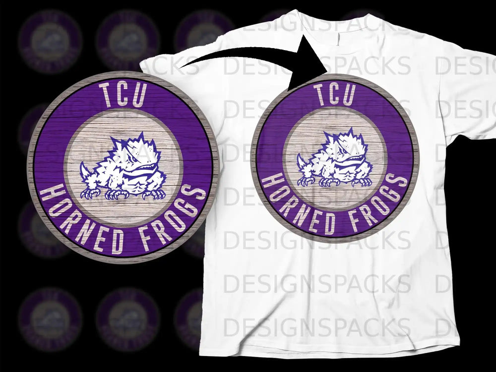 TCU Horned Frogs Logo Circle Design T-shirt