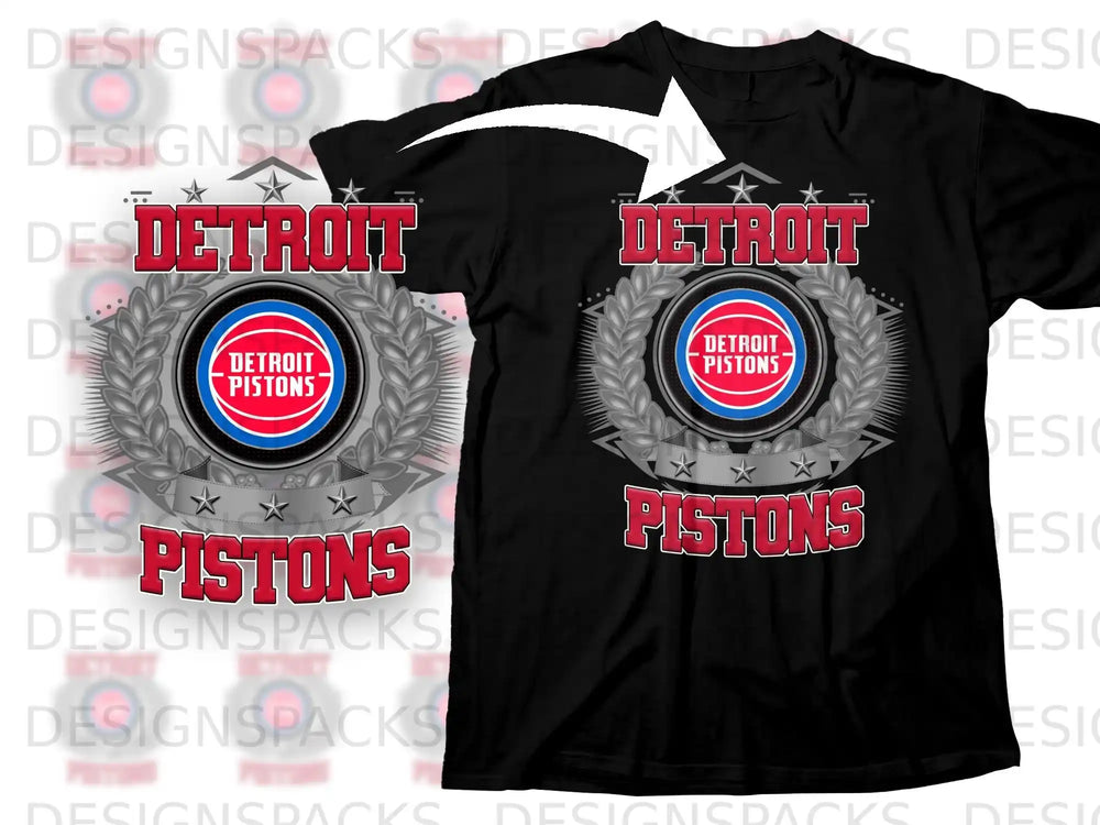 Detroit Pistons Graphic Design T-Shirt