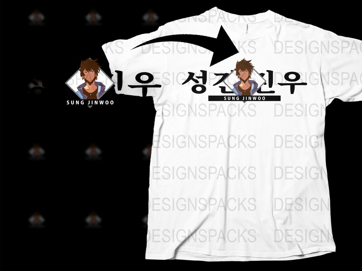 Sung Jinwoo T-Shirt, Solo Leveling Anime Inspired Graphic Tee, Unisex Cotton Shirt, Manga Fan Apparel, Korean Webtoon Clothing
