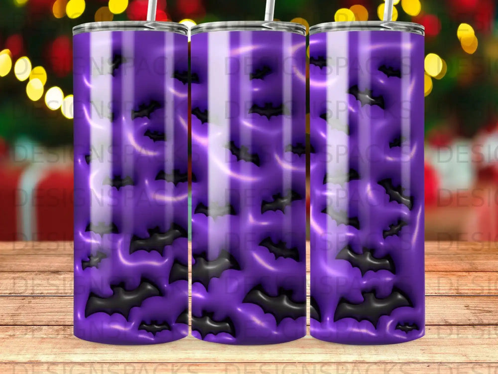 Glam Goth Bats Lila Becher Digital Wrap Design