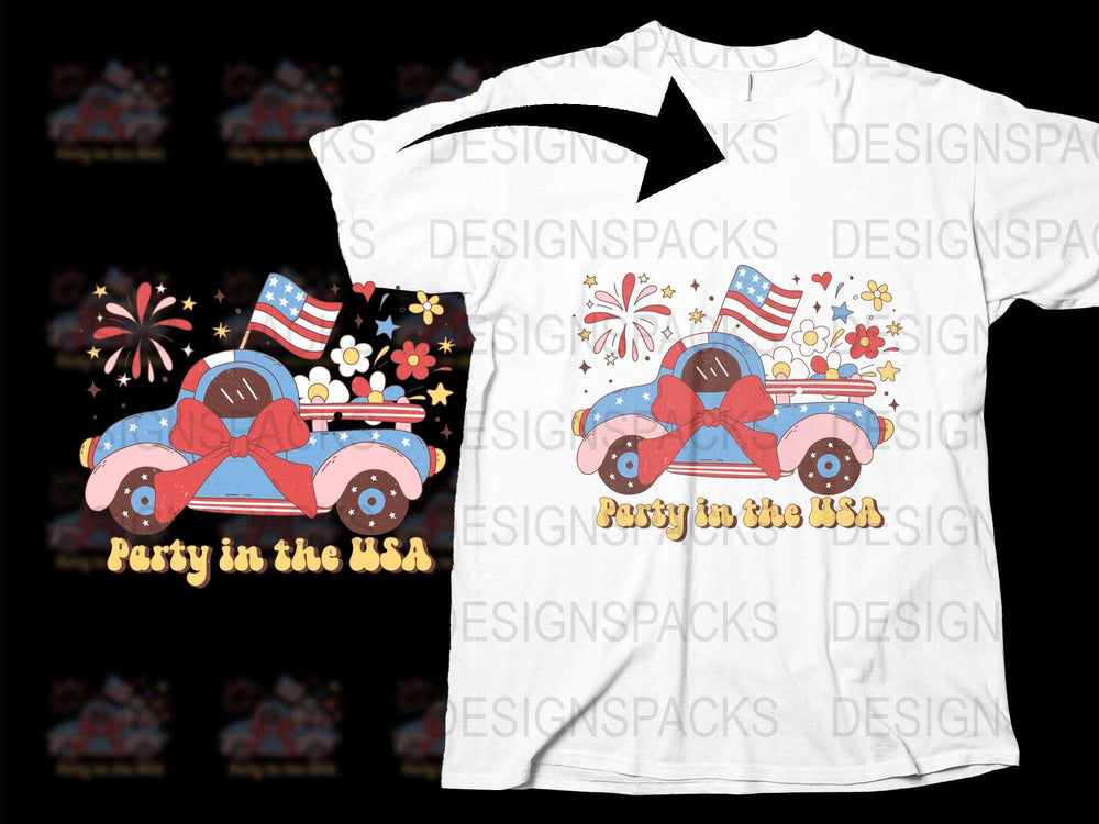 Patriotic T-Shirt, 4th of July Party Tee, USA Flag Design, Fireworks Print, Unisex Summer Shirt