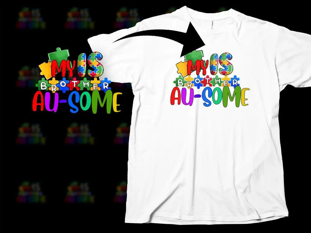 Autism Awareness T-Shirt - My Brother is Au-Some Colorful Rainbow Graphic Tee for Family Support