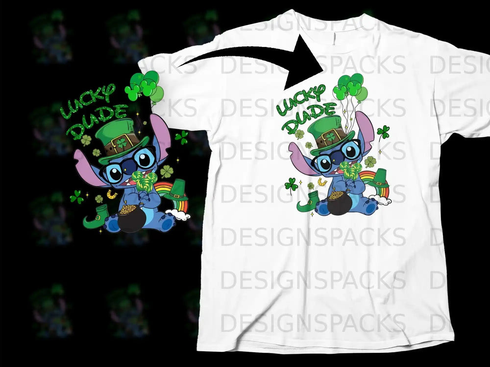 Stitch Lucky Dude St Patricks Day Leprechaun Clovers product type
