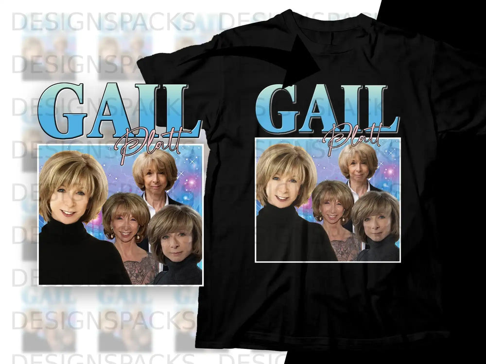 T-shirt with Gail Platt from Coronation Street in a frame.