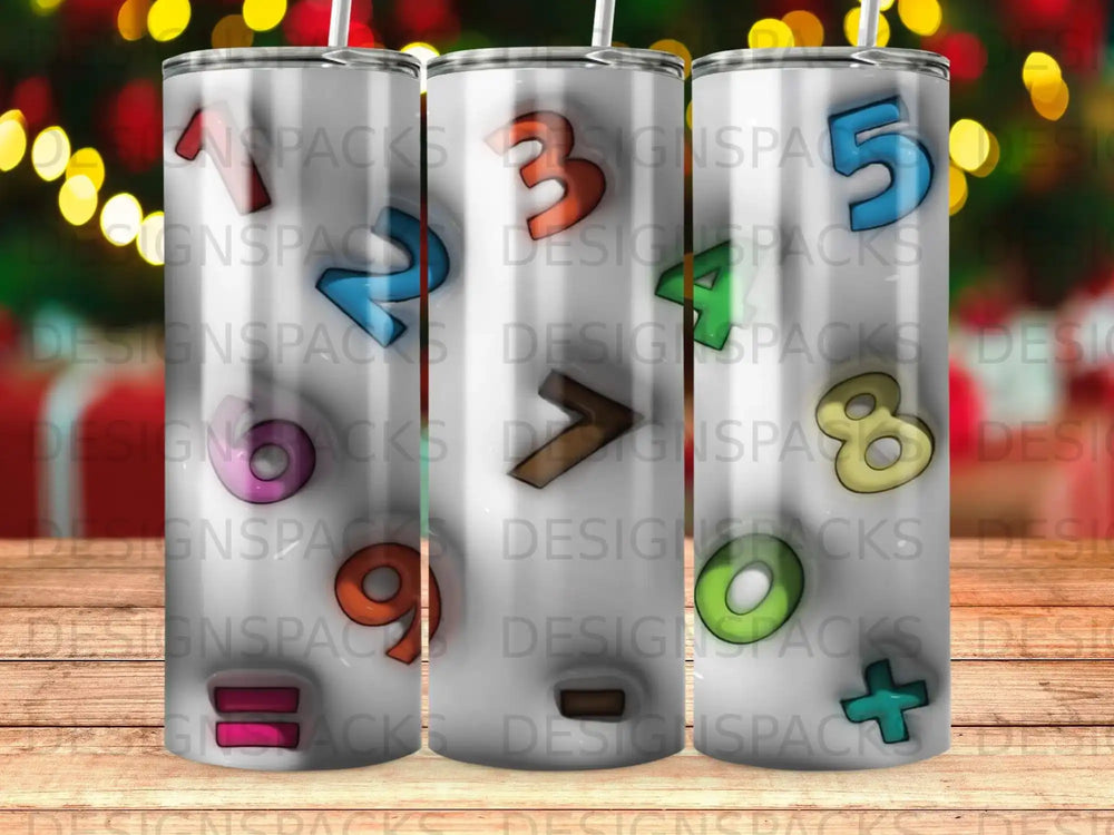 Colorful Numbers Math Symbols Fun Education Design product type