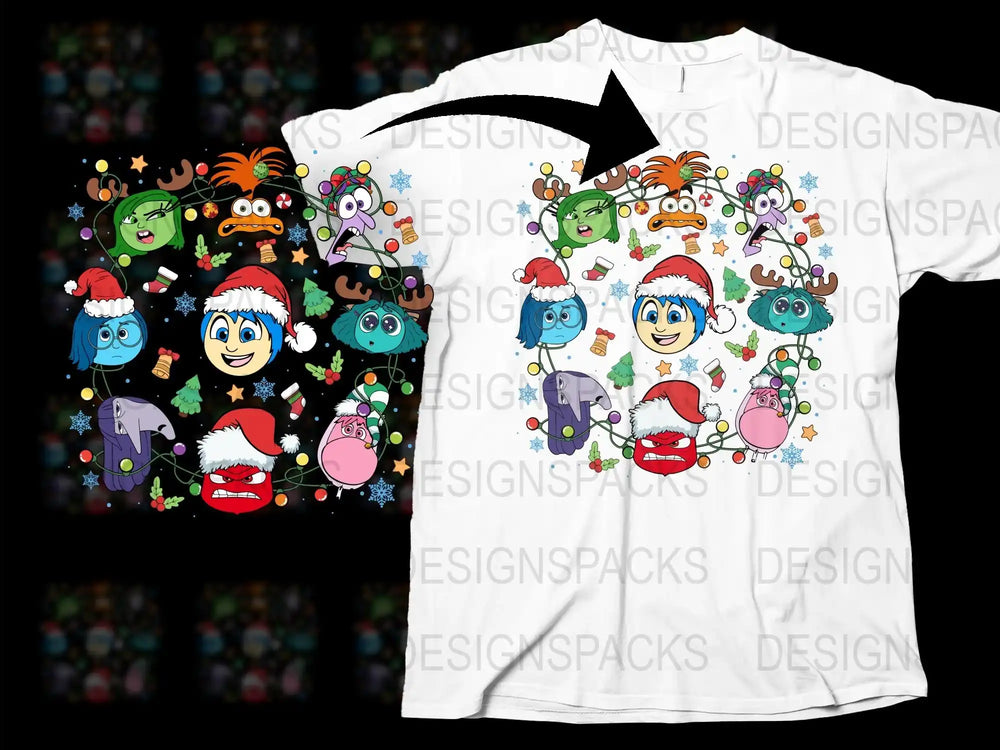 Colorful Alien Christmas T-Shirt, Cute Extraterrestrial Holiday Tee, Festive Space Creatures Shirt, Unisex Kids and Adults Apparel