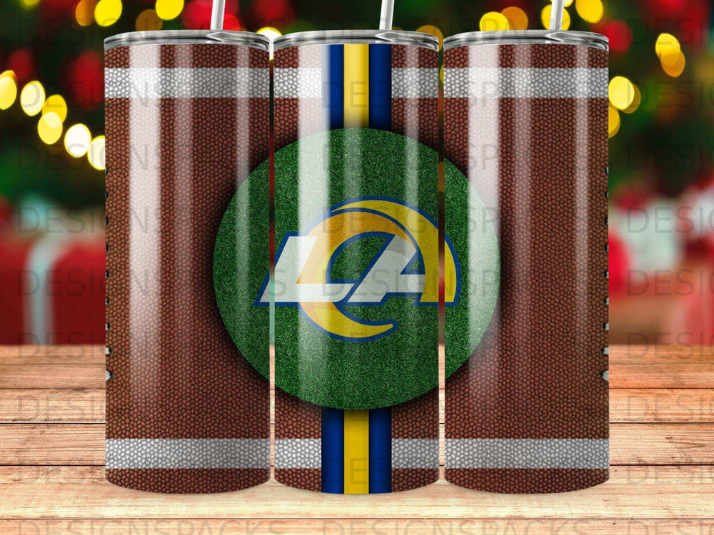 Football Texture Rams Logo Green Circle Tumbler product type