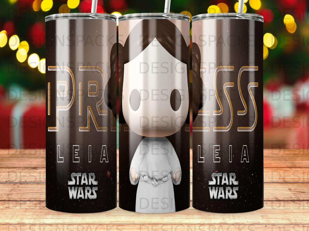 Star Wars Leia design on a tumbler.