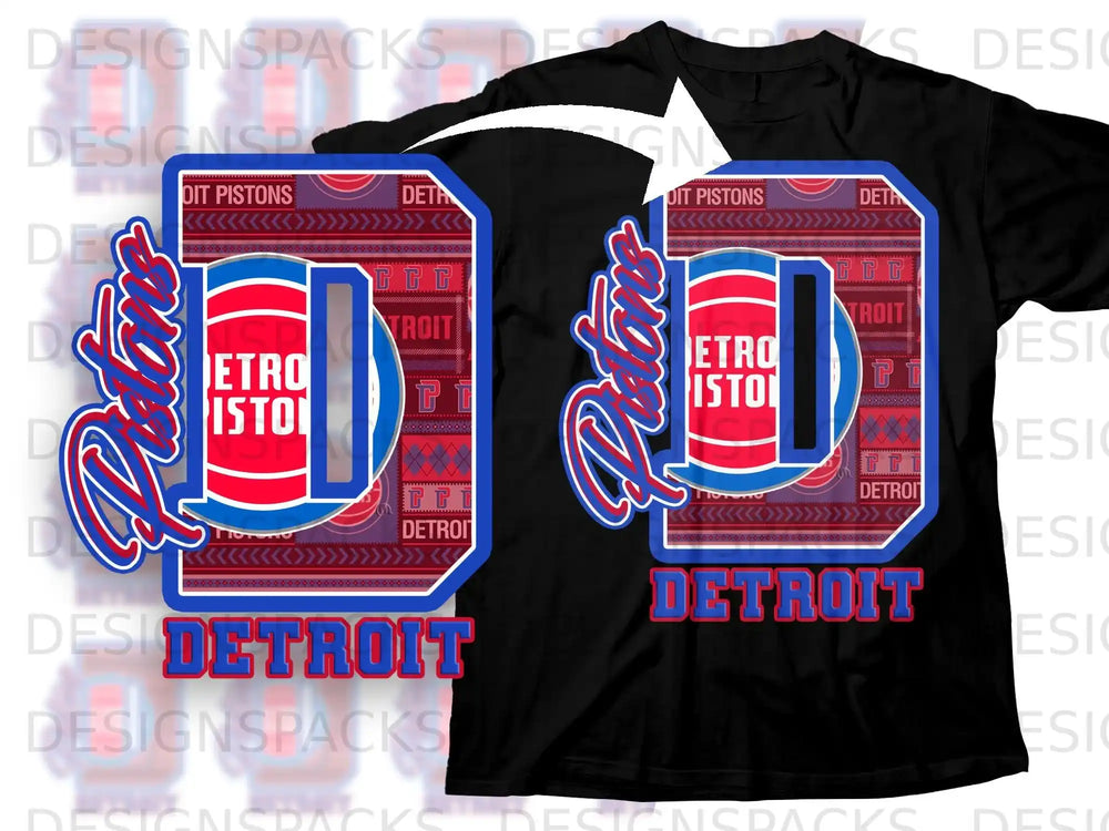 Detroit Pistons Graphic Tee Design for Basketball Fans